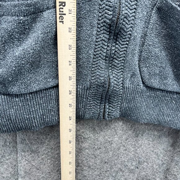 Lucky Brand Cardigan Sweater Men XL Gray Knit Pocket Vintage Wool Blend Shawl - Picture 5 of 11